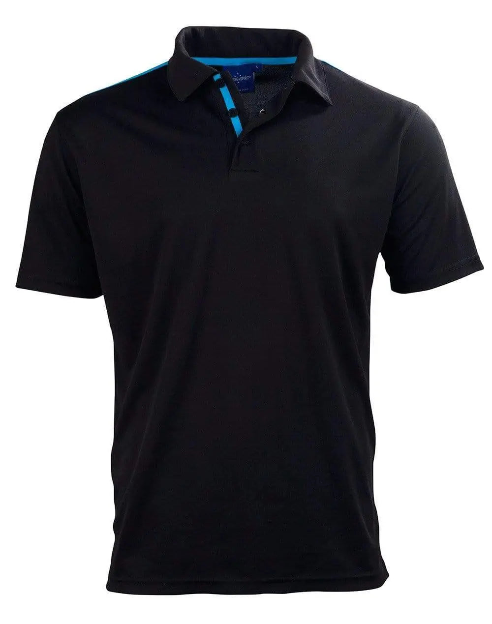 Winning Spirit Casual Wear Black/Cyan / XS Winning Spirit PS83 STATEN POLO SHIRT Men's